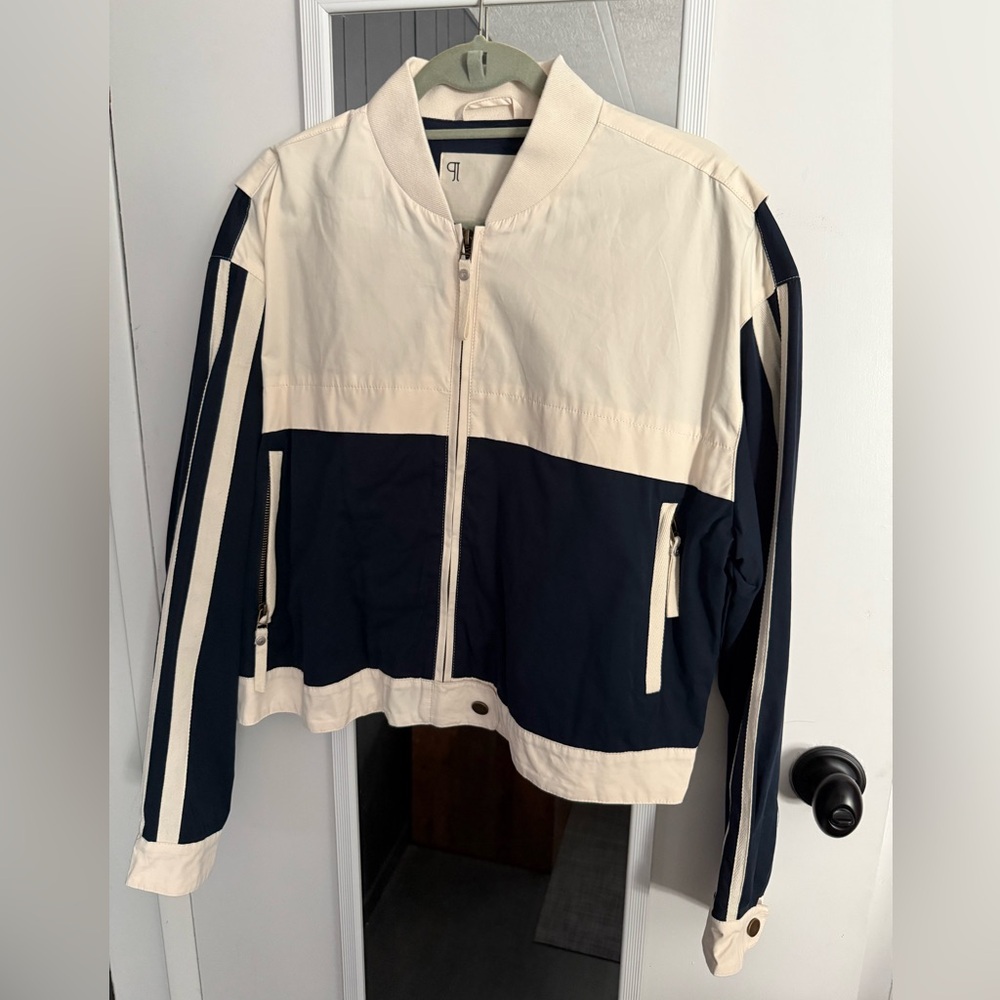 Pilcro Cream and Navy Bomber Jacket size L